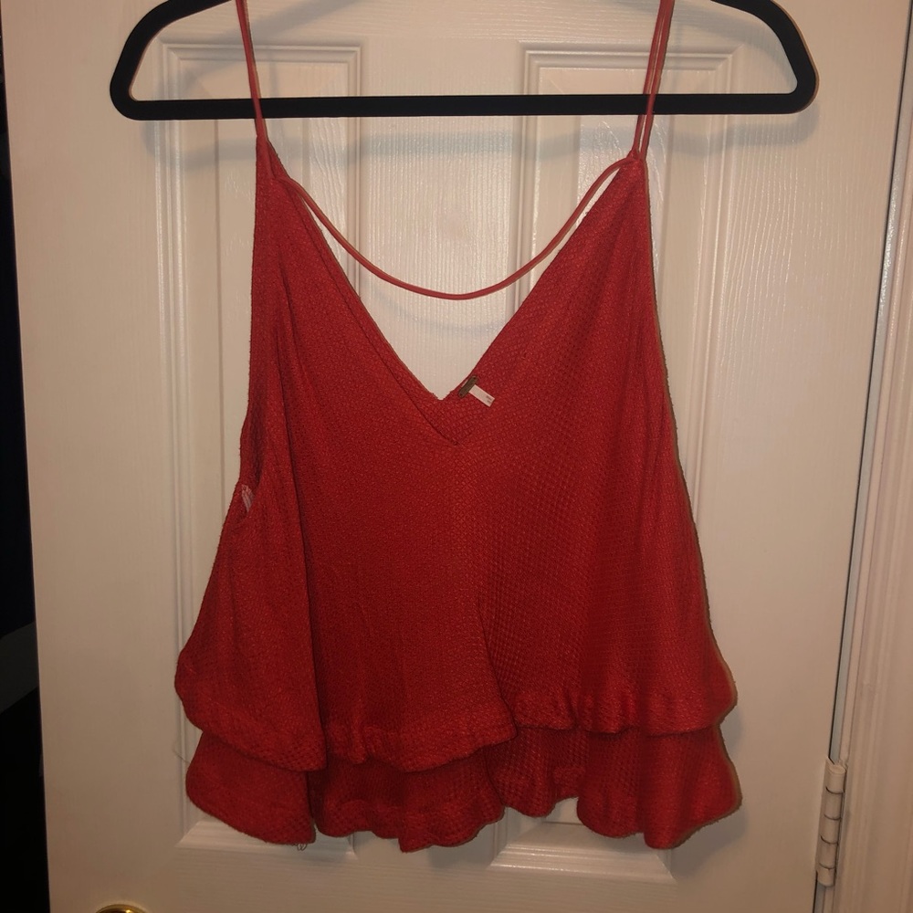 Red free people tank top